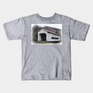 The Red Roof Covered Bridge Kids T-Shirt